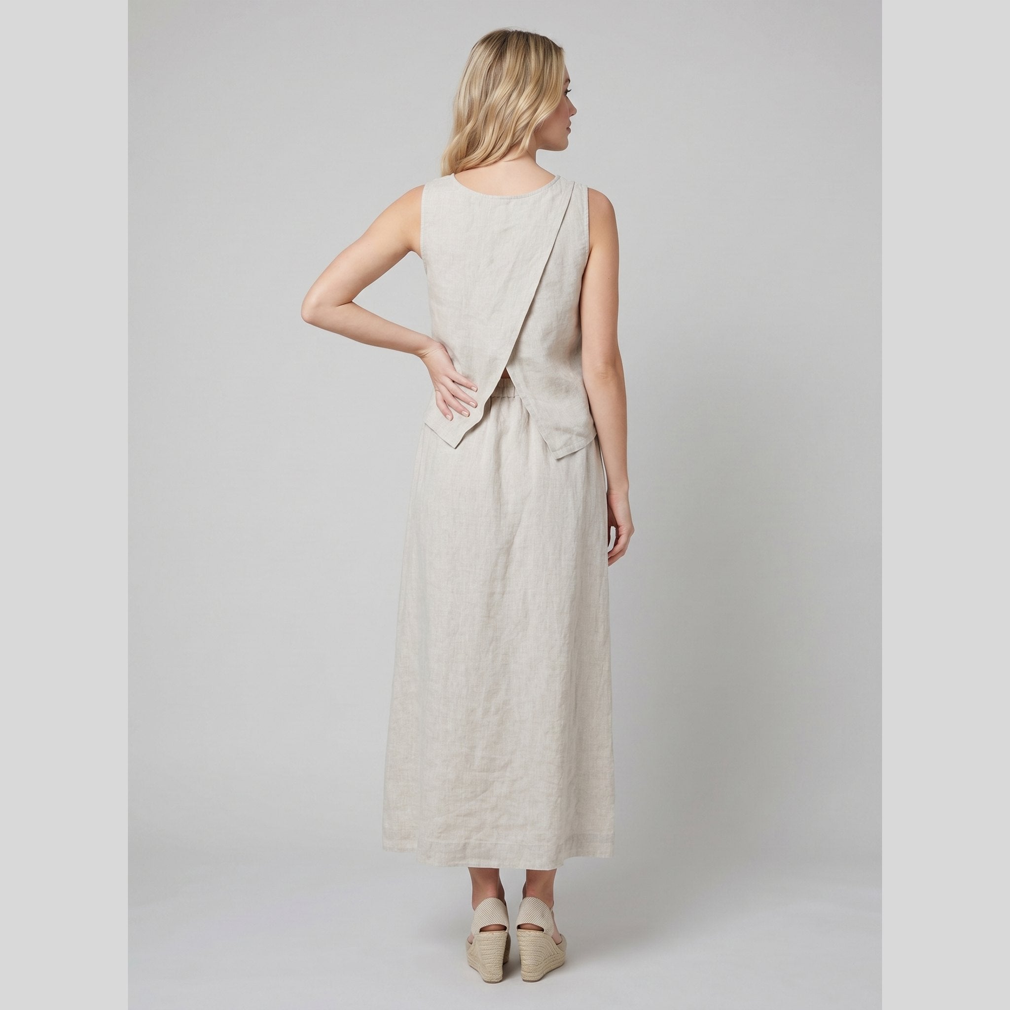 Senti | Maxi Skirt Linen, Flowing Long Skirt for Women