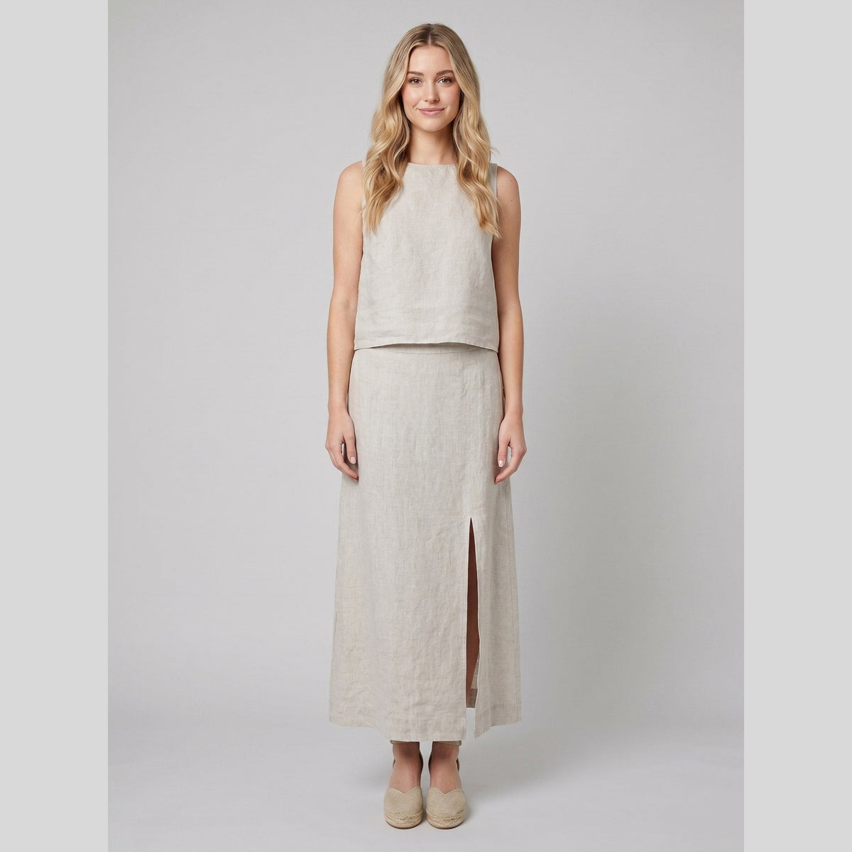 Senti | Maxi Skirt Linen, Flowing Long Skirt for Women