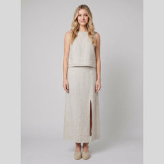Senti | Maxi Skirt Linen, Flowing Long Skirt for Women