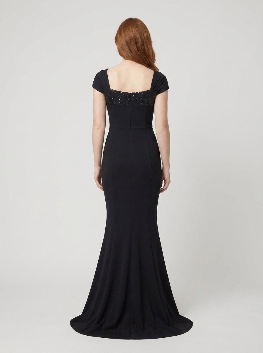 Sera | Mermaid Maxi Dress Sequin Trim, Sweetheart Neckline, Formal Wedding Guest Dress