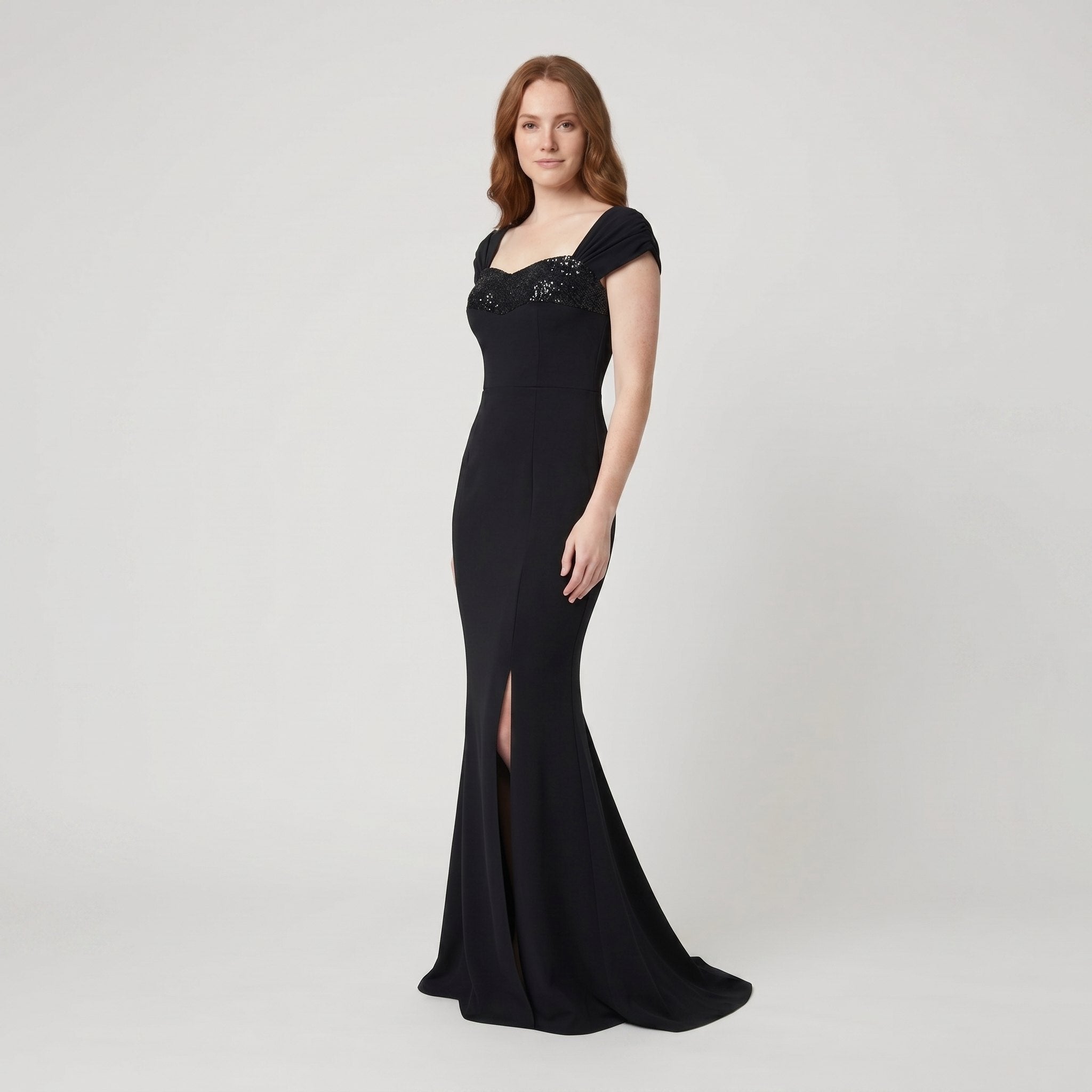 Sera | Mermaid Maxi Dress Sequin Trim, Sweetheart Neckline, Formal Wedding Guest Dress