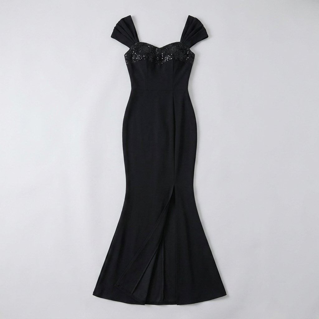 Sera | Mermaid Maxi Dress Sequin Trim, Sweetheart Neckline, Formal Wedding Guest Dress