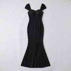 Sera | Mermaid Maxi Dress Sequin Trim, Sweetheart Neckline, Formal Wedding Guest Dress