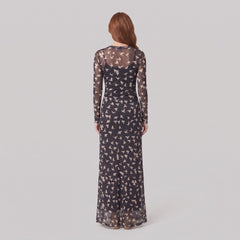 Sienna Women's Dress | Lightweight Black Mesh, Long Sleeve