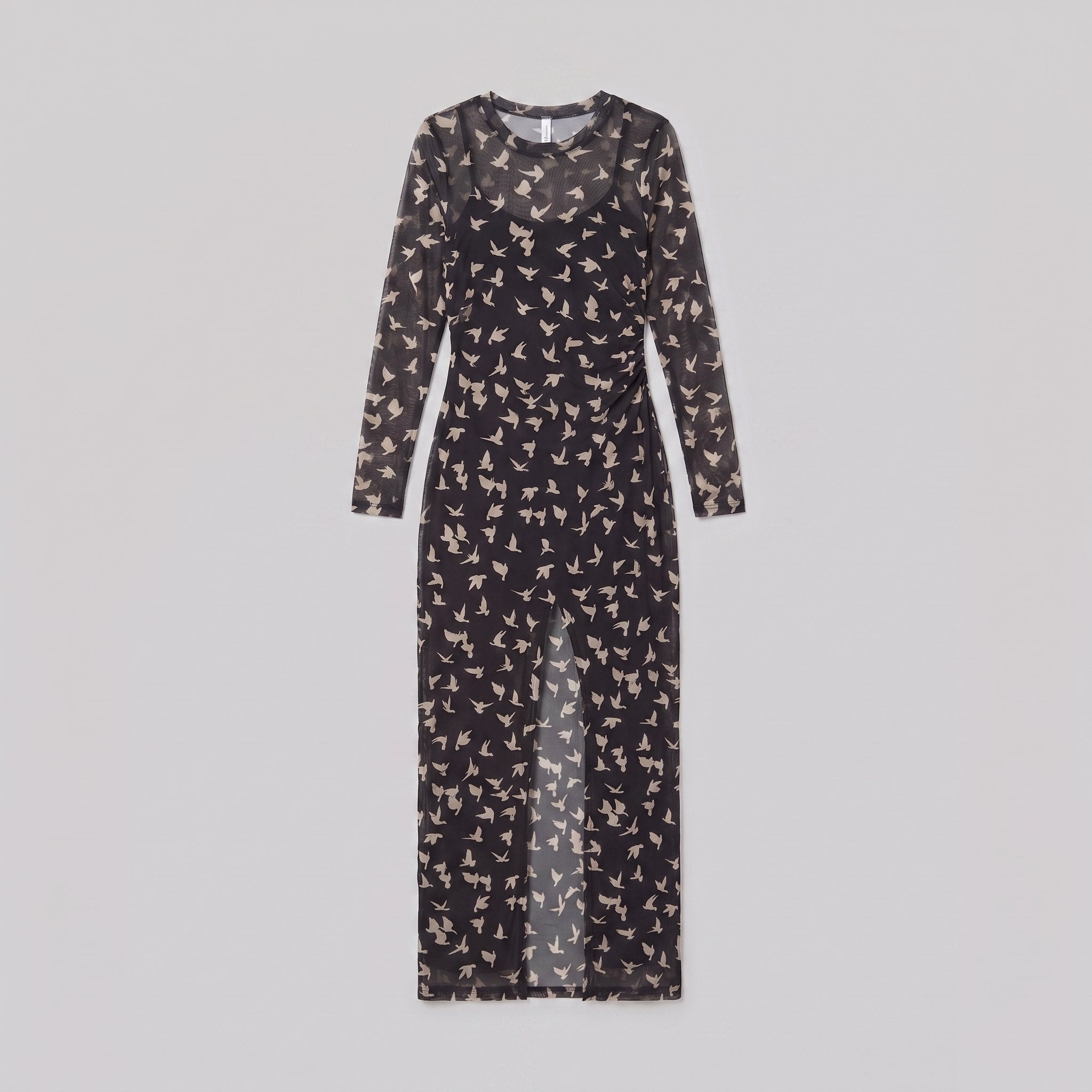 Sienna Women's Dress | Lightweight Black Mesh, Long Sleeve