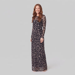 Sienna Women's Dress | Lightweight Black Mesh, Long Sleeve