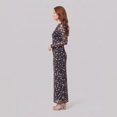 Sienna Women's Dress | Lightweight Black Mesh, Long Sleeve