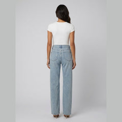 Sierra | Women's Jeans High Waist, Straight Leg, Glittering Fabric