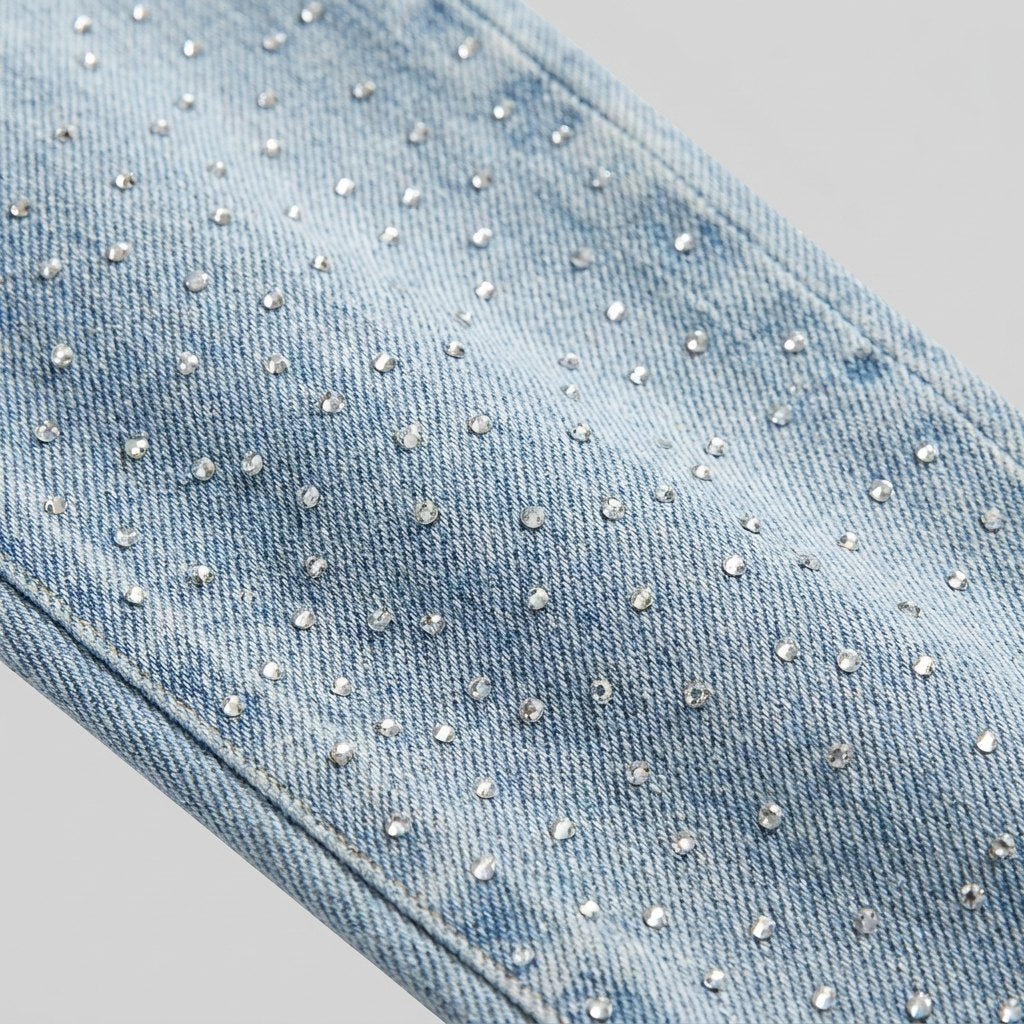 Sierra | Women's Jeans High Waist, Straight Leg, Glittering Fabric