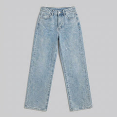 Sierra | Women's Jeans High Waist, Straight Leg, Glittering Fabric