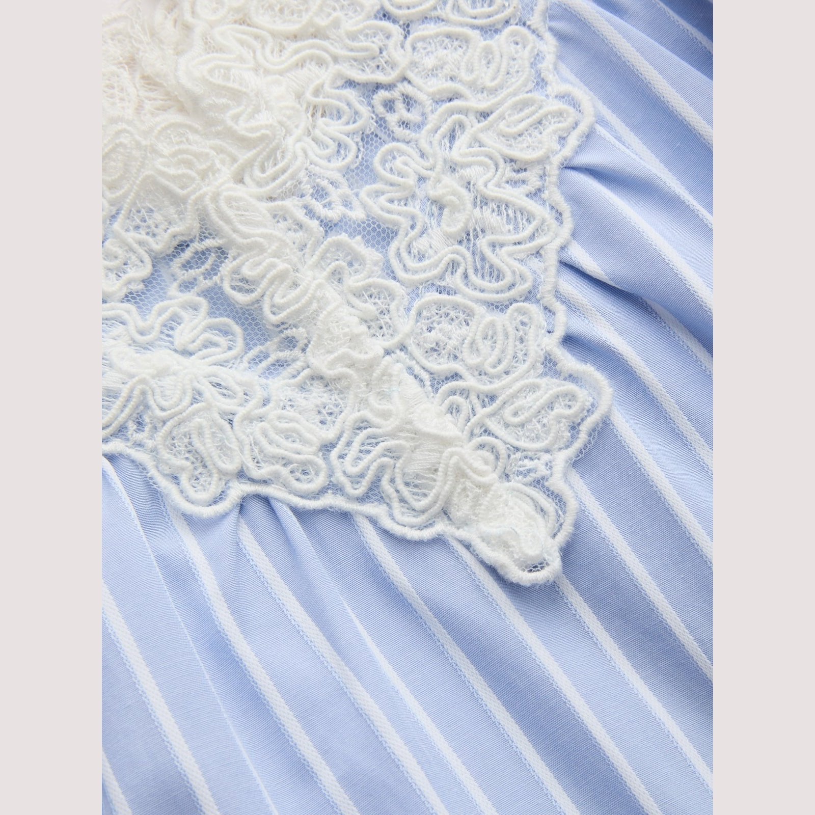 Sierra | Women's Dress Striped Lace Trim, V-Neck Mini Summer Dress