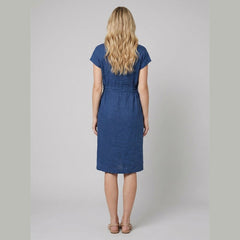 Sierra | Women's Dress Soft Linen, Cap Sleeve, Knee-Length