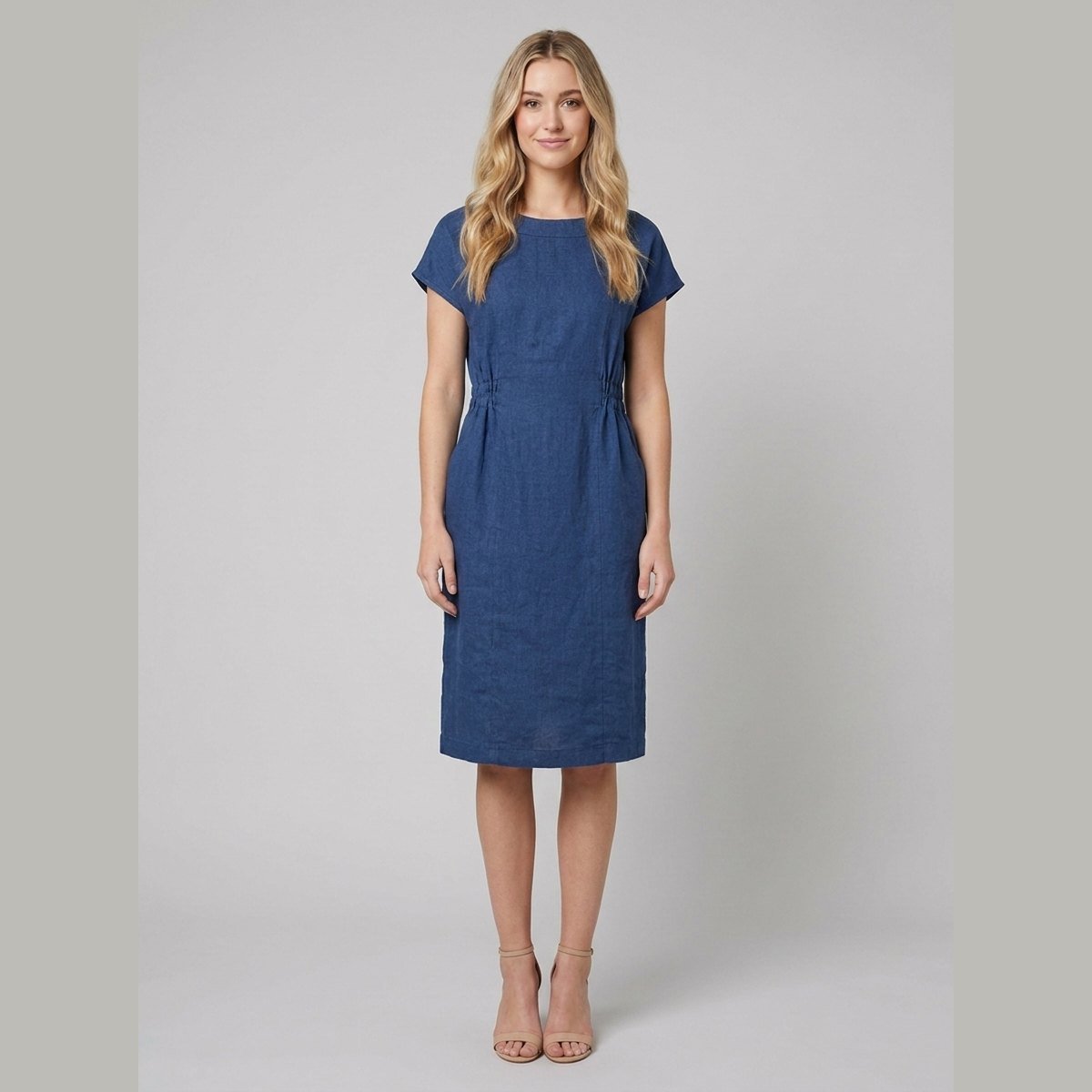 Sierra | Women's Dress Soft Linen, Cap Sleeve, Knee-Length