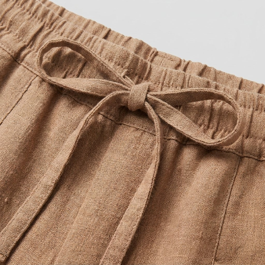 Sierra Linen Pants | Relaxed Fit, Lightweight, Elastic Waist, Tapered Leg