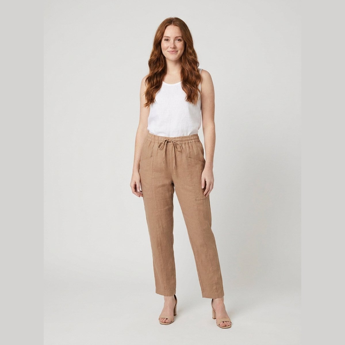 Sierra Linen Pants | Relaxed Fit, Lightweight, Elastic Waist, Tapered Leg