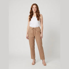 Sierra Linen Pants | Relaxed Fit, Lightweight, Elastic Waist, Tapered Leg