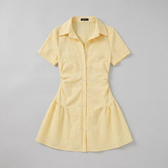 Sierra | Womens Dress Striped Mini, V-Neck, Short Sleeve